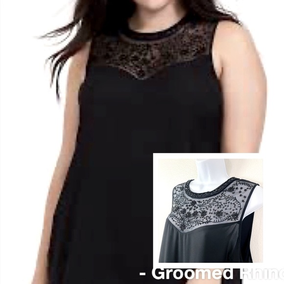 Torrid Chiffon Mesh Bead and Sequin Sleeveless Blouse Size 1 - Picture 1 of 15